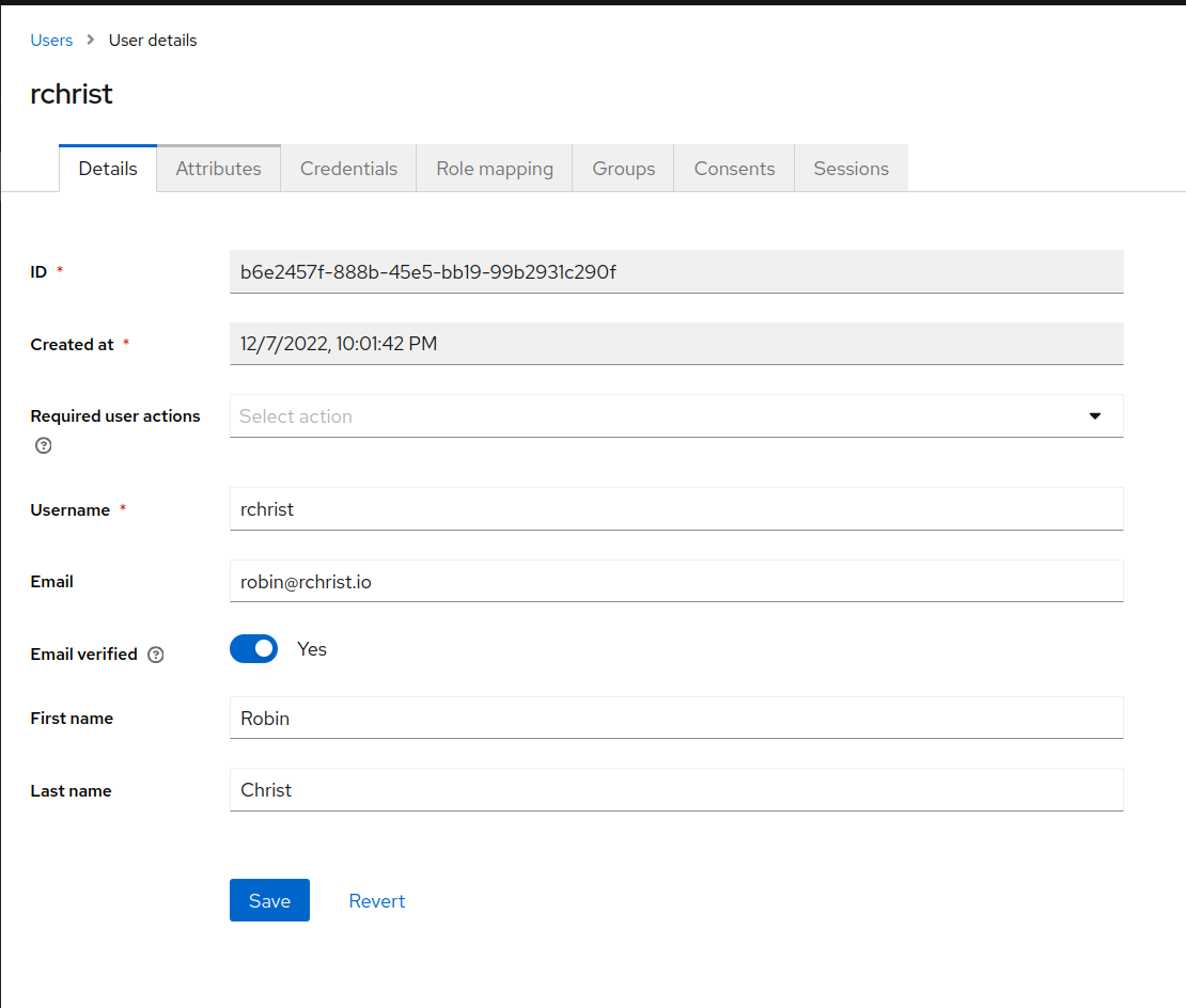 Keycloak User Details