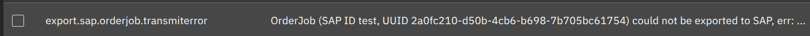 SAP Export Systemmeldung